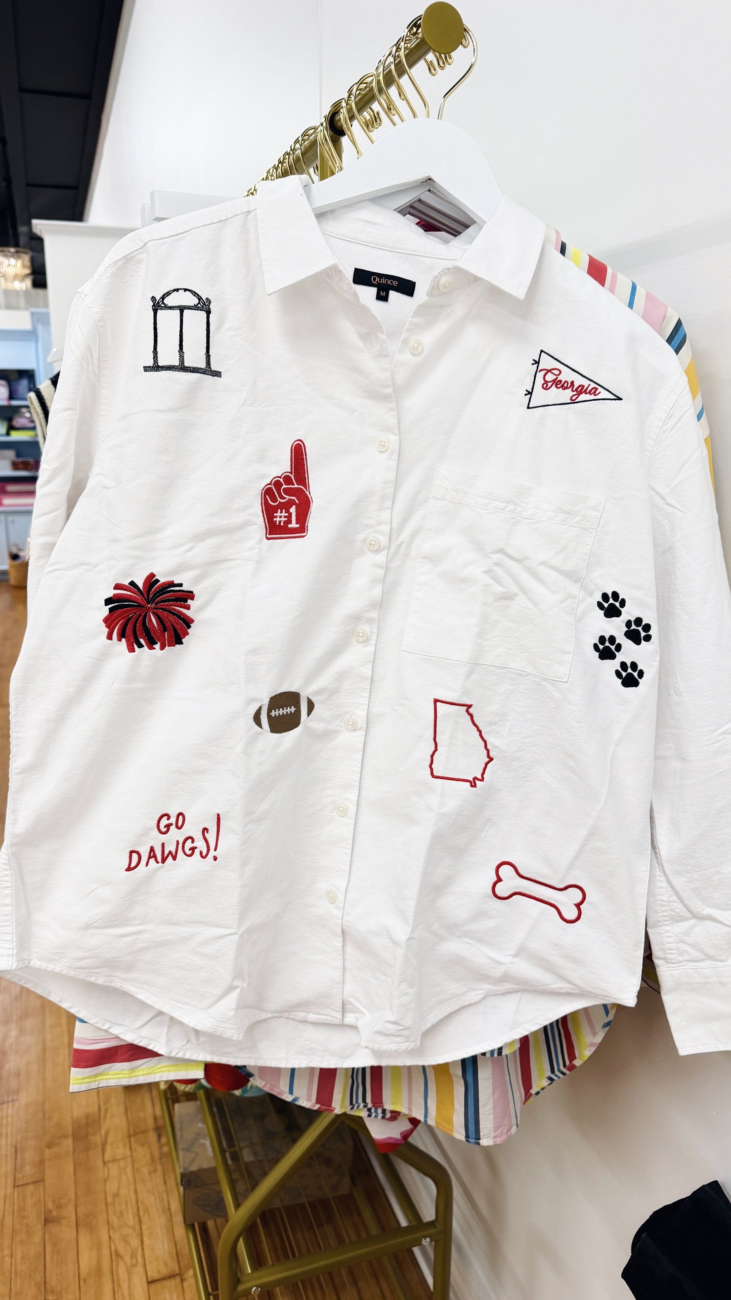 Gameday Cotton Button Down | Red + Black | UGA