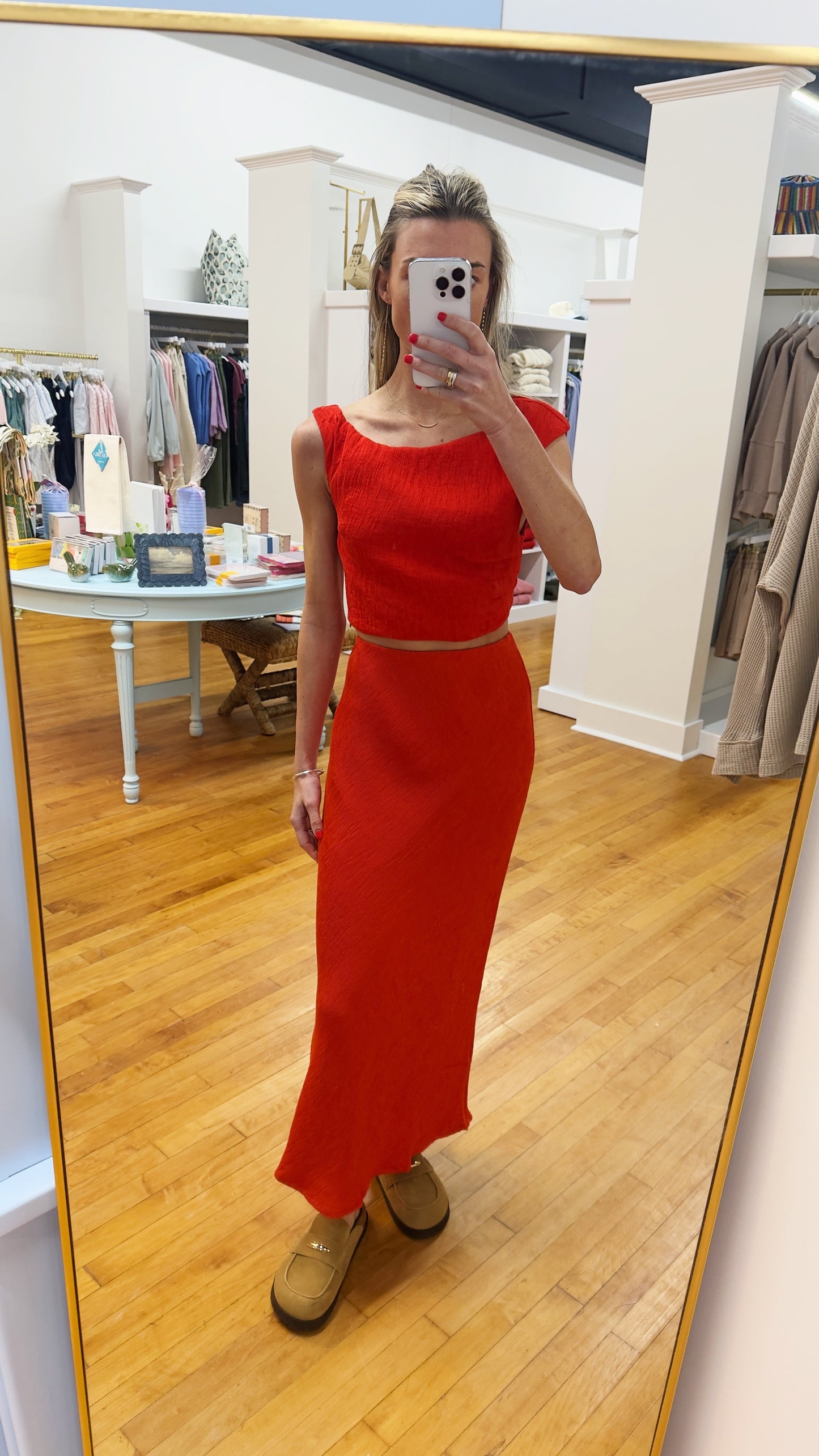 Selma Textured Bias Skirt