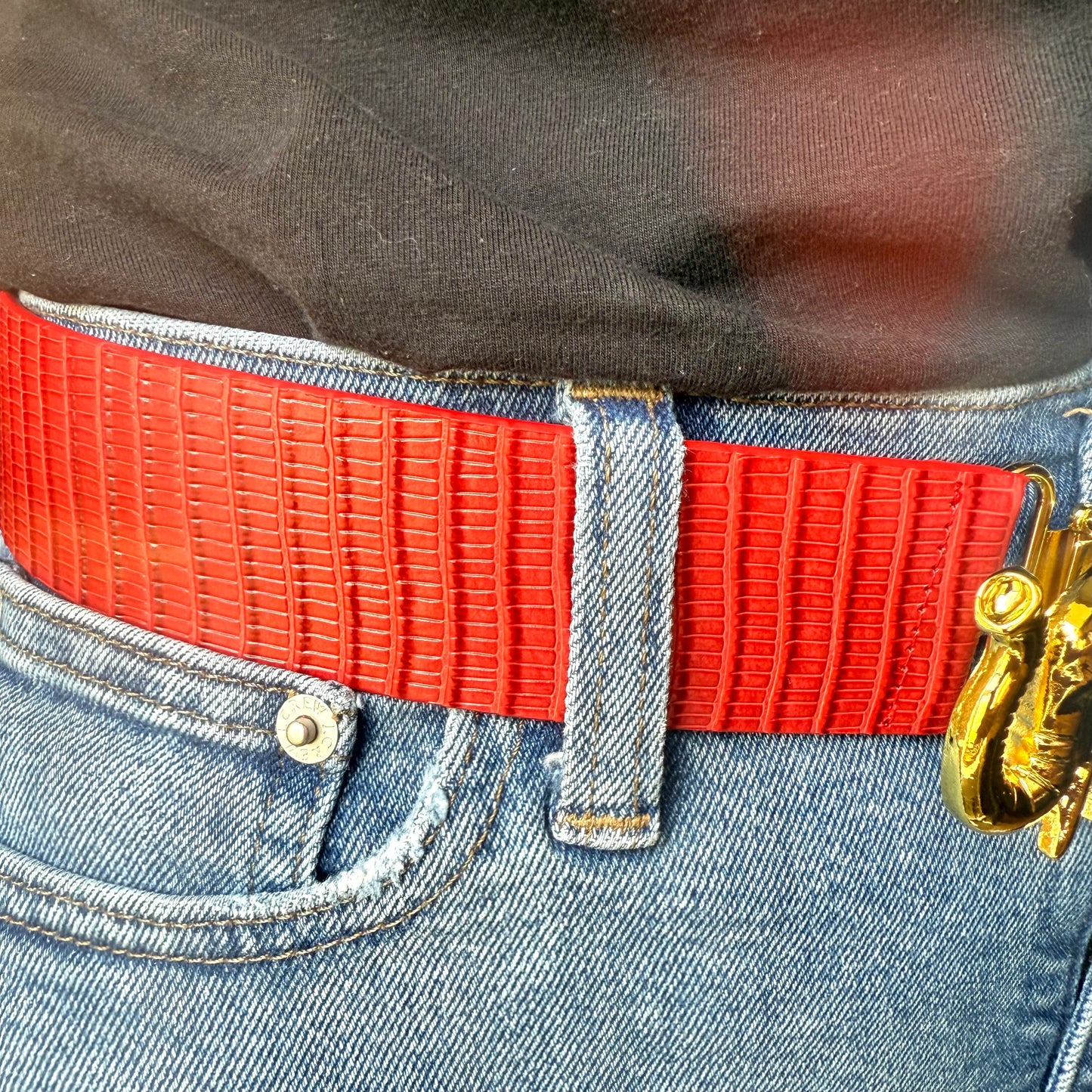 Red Leather Belt Band