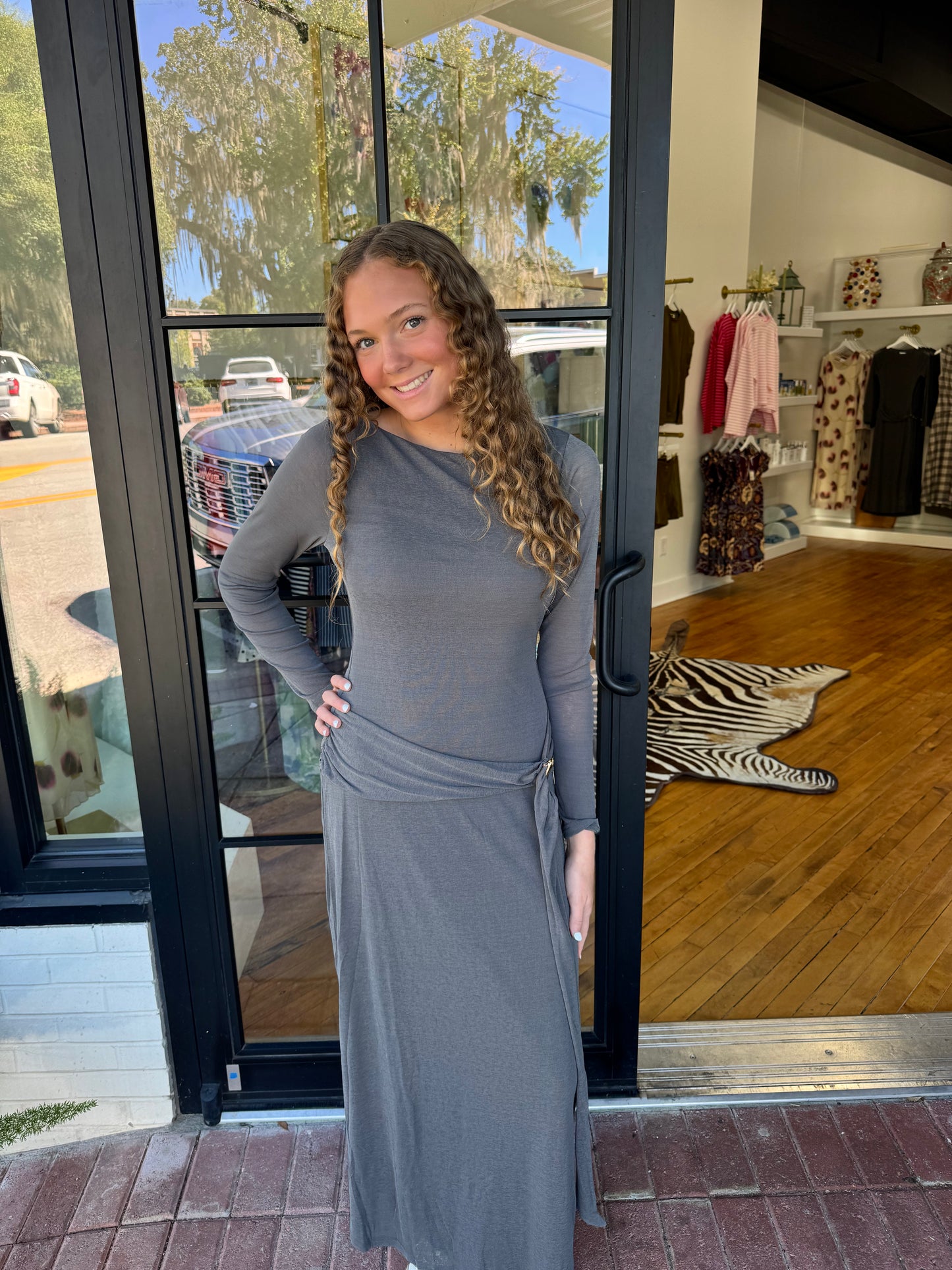 Lunar Tie Detail Midi Dress