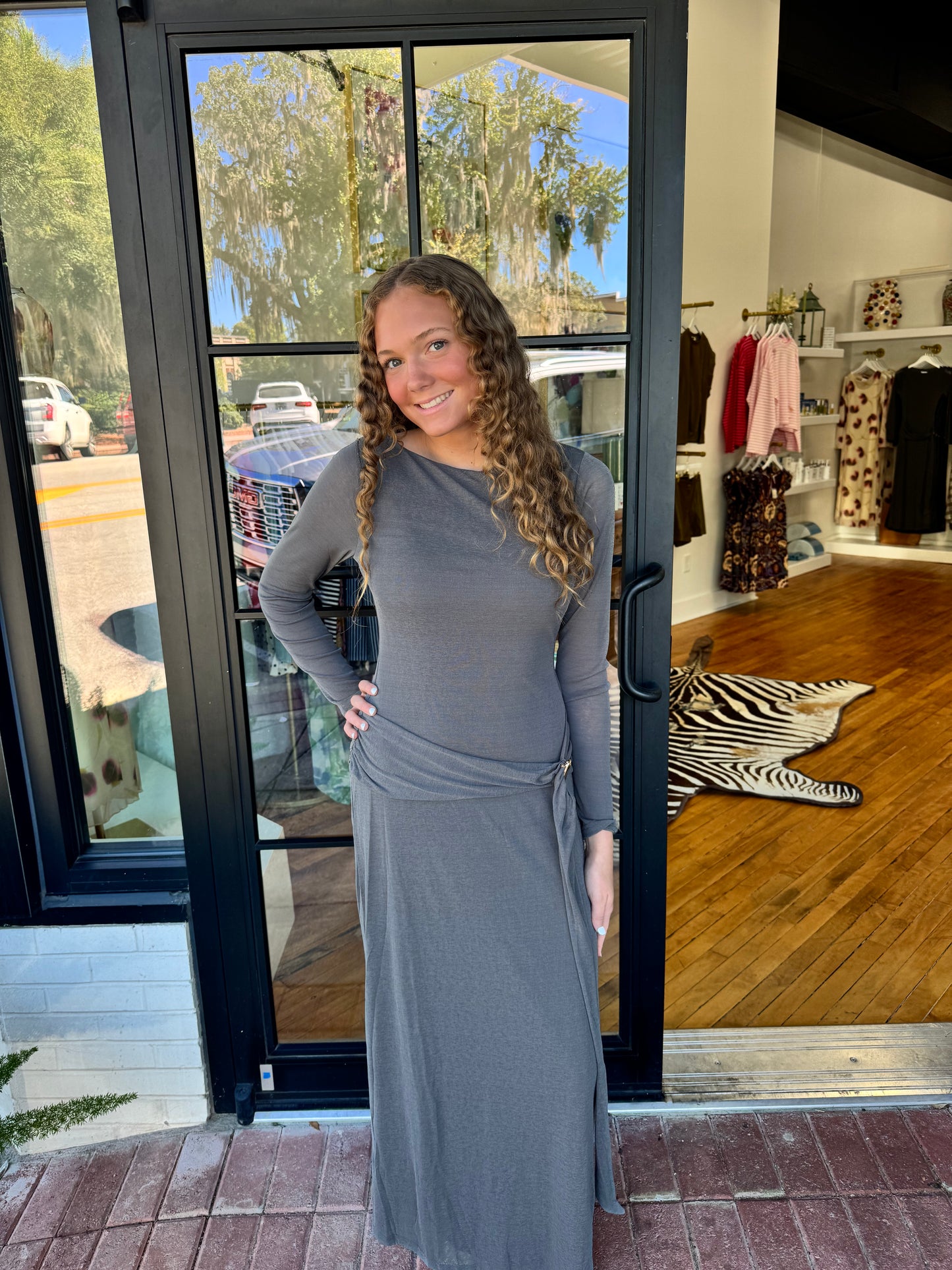 Lunar Tie Detail Midi Dress