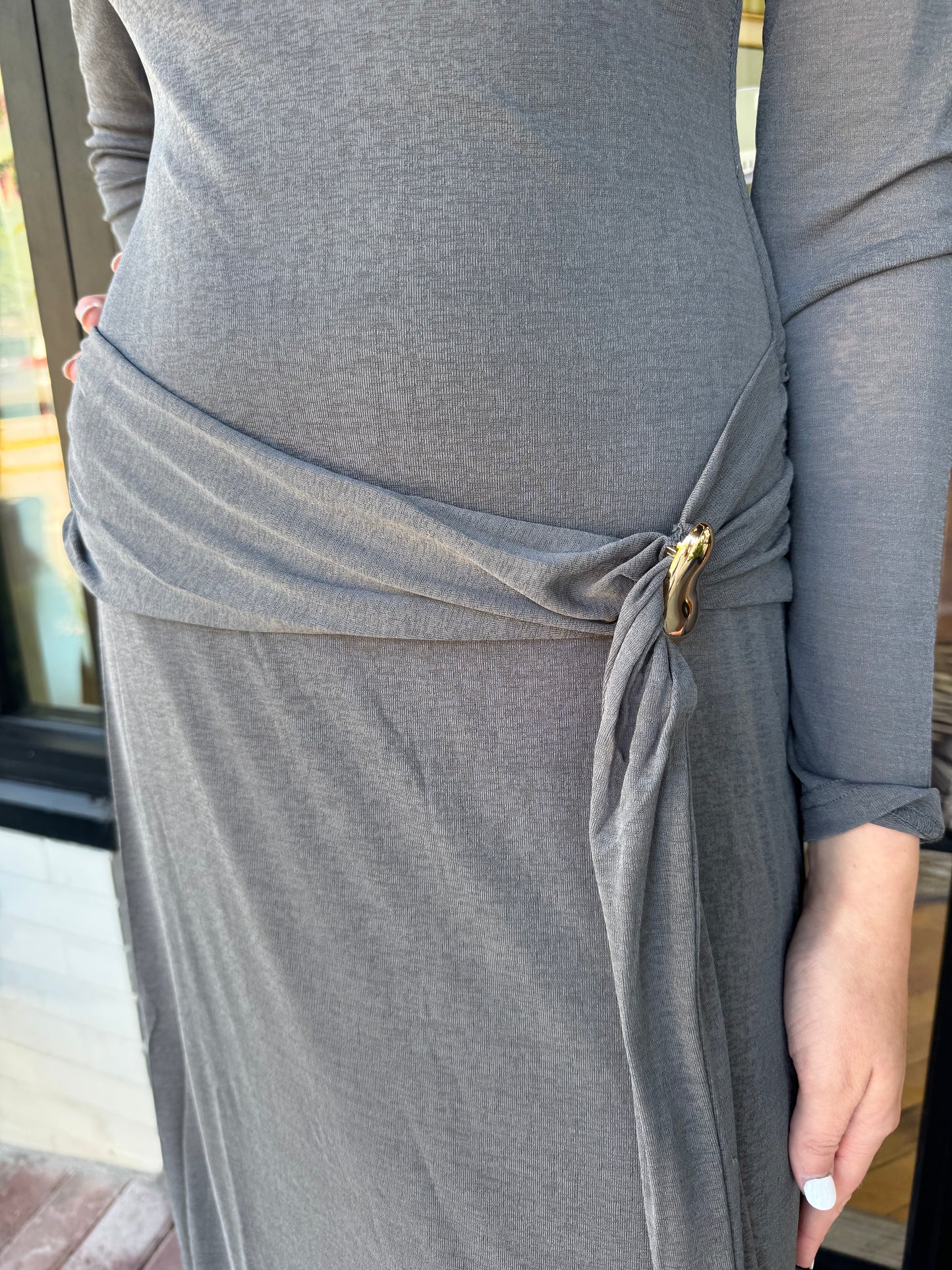 Lunar Tie Detail Midi Dress