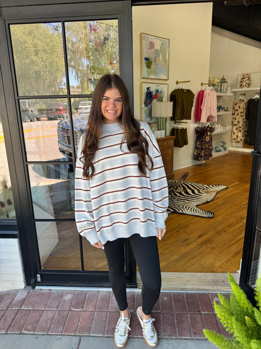 Palm Springs Striped Pullover | Worn Blue
