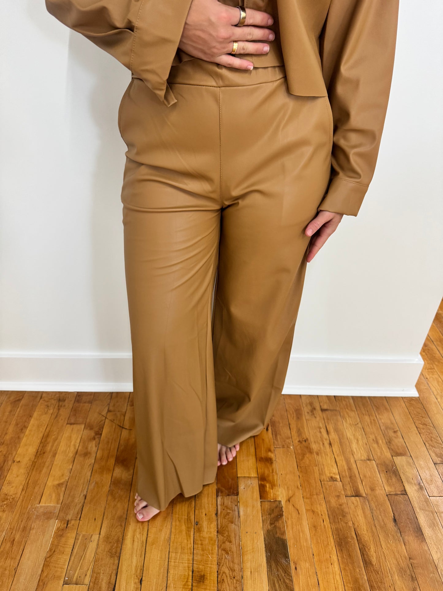 Leather Camel Pants