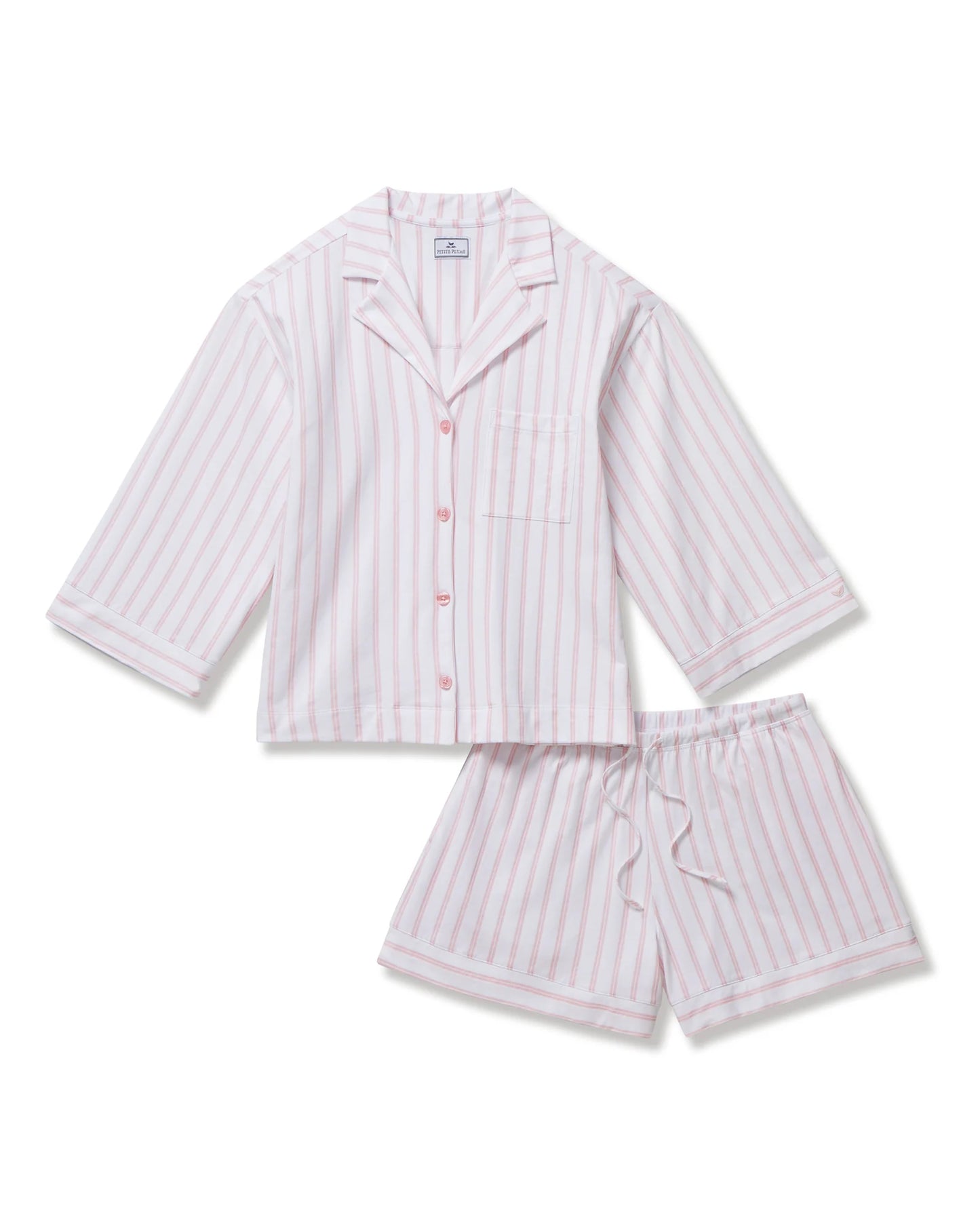 The Olivia Pima Short Set in Pink Stripe