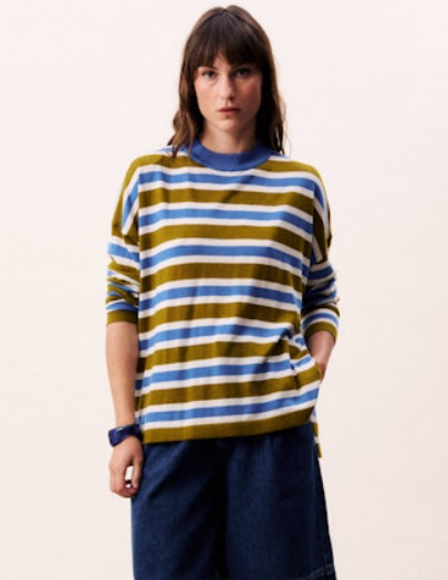 Sapphire Pull in Olive + Blue