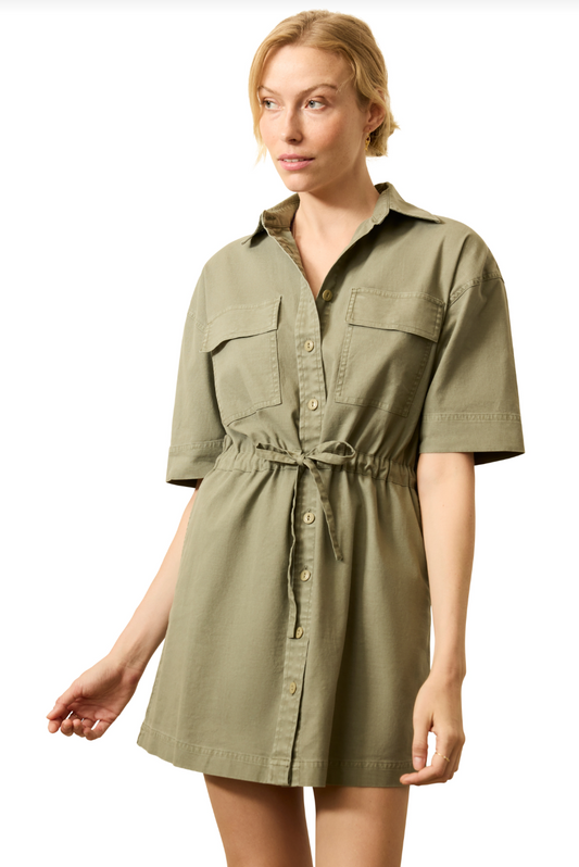 Utility Twill Mini Shirtdress