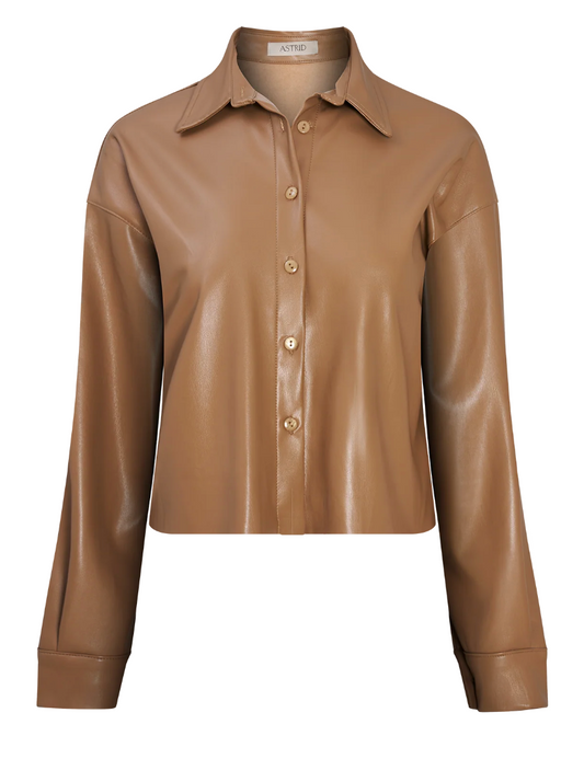 Leather Camel Botton Down