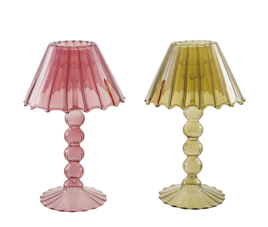 Glass Scalloped Table Light Tealight/Taper Holder