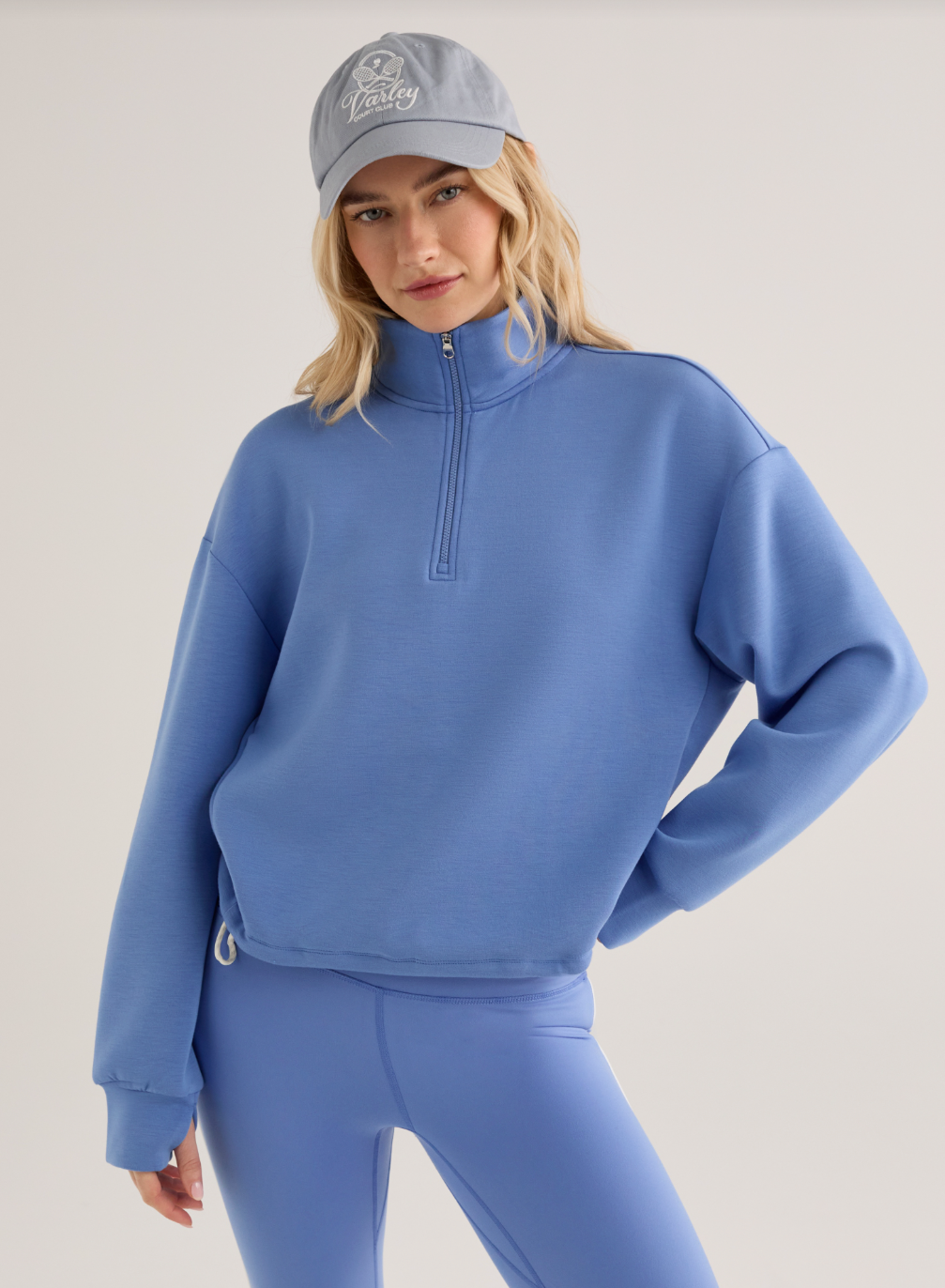 Sian Cropped Half-Zip Sweat Marina
