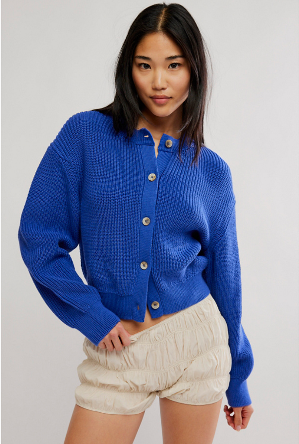 Vienna Cotton Knit Cardi Blue Beam