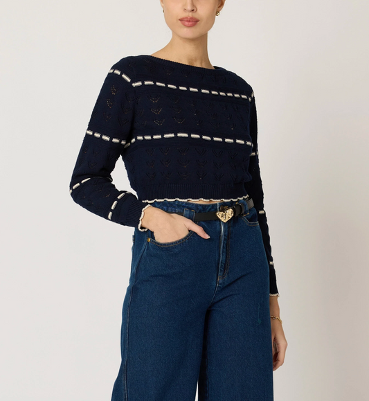 Estrella Sweater | Dark Blue/Ivory