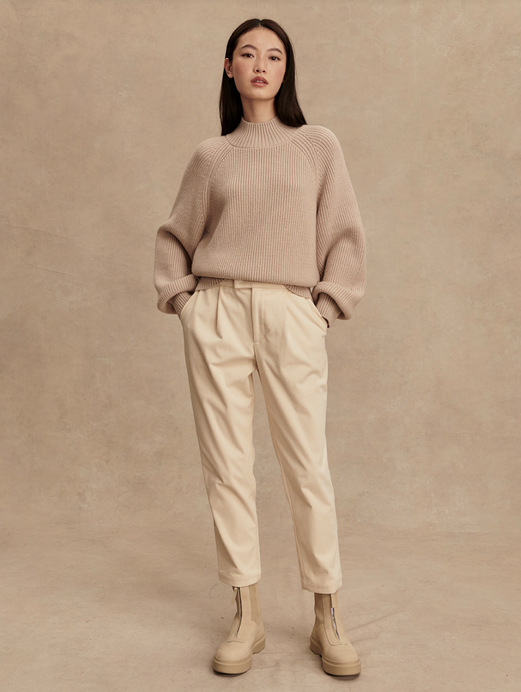 Martina High Neck Rib Knit