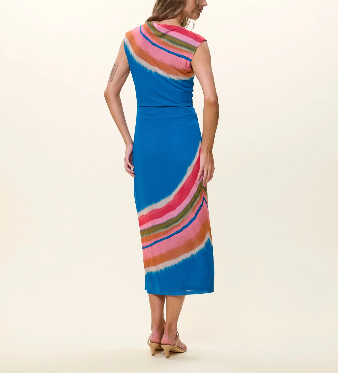 Carrie Midi Dress | Watercolor Stripe