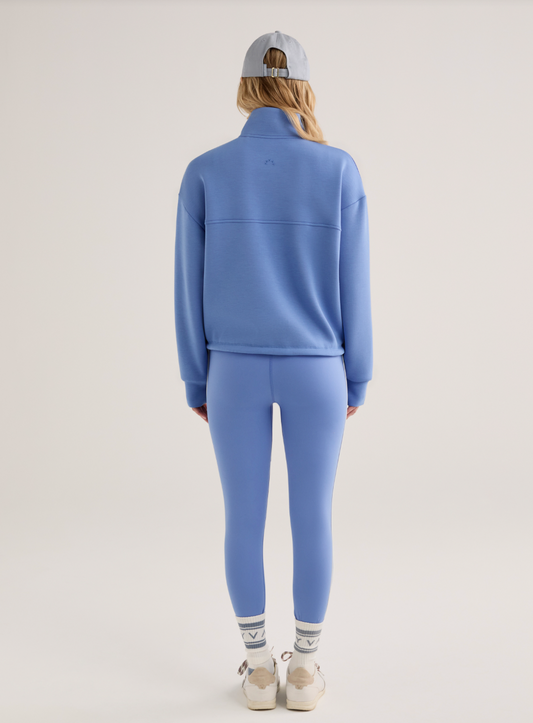 Sian Cropped Half-Zip Sweat Marina