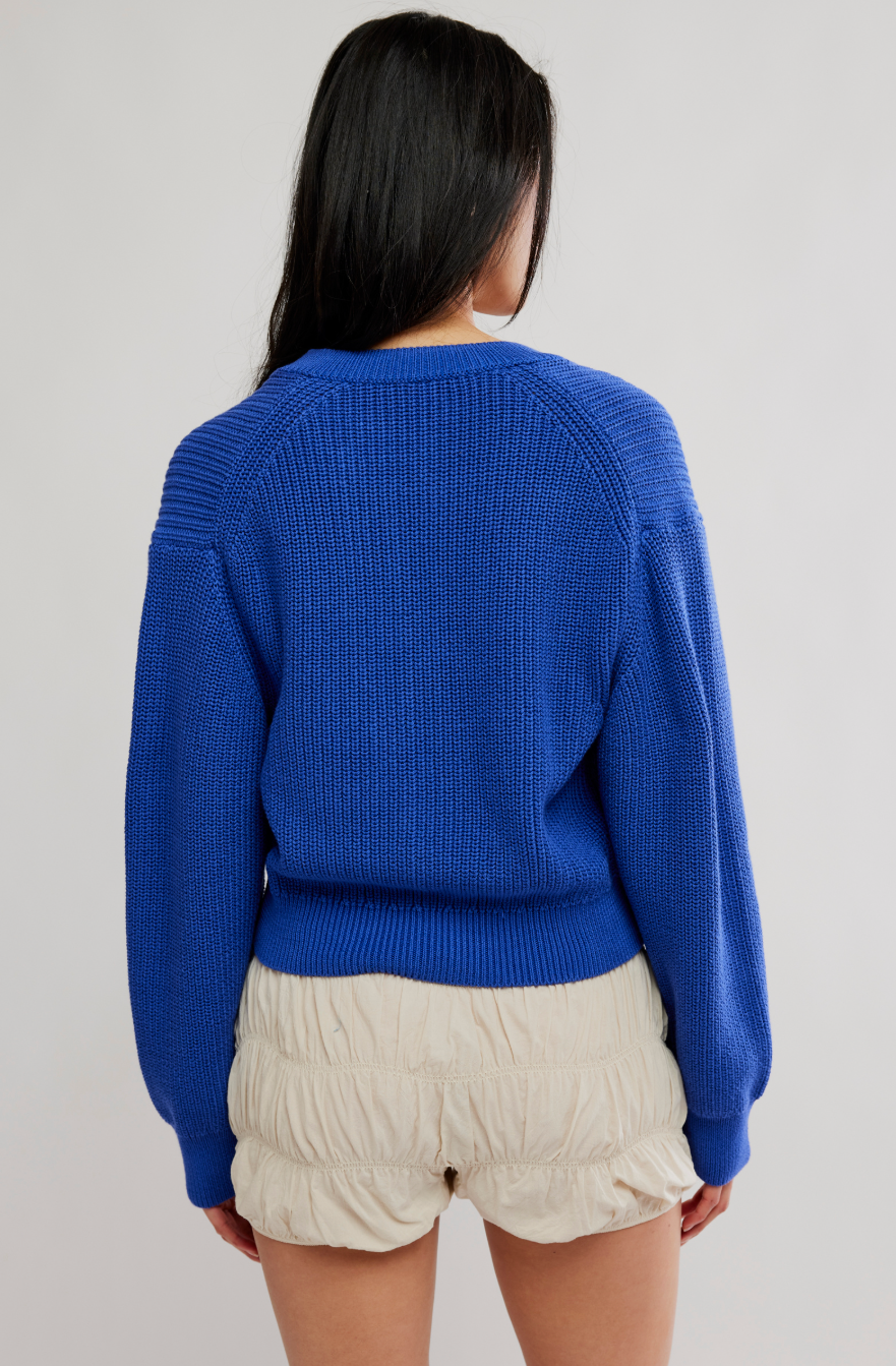 Vienna Cotton Knit Cardi Blue Beam