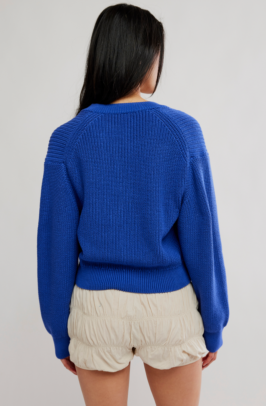 Vienna Cotton Knit Cardi Blue Beam