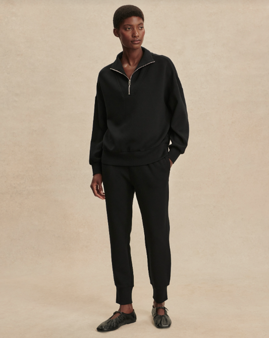 Hawley Half Zip Sweat in Black