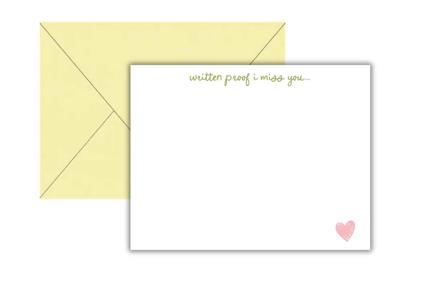 Written Proof I Miss You Flat Notecards