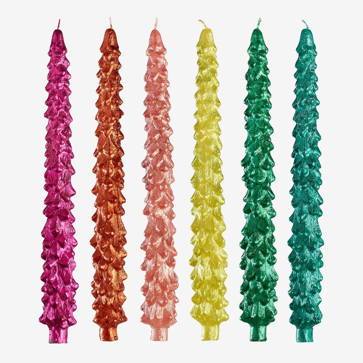 Metallic Tree Taper Candle, 6 Assorted Designs