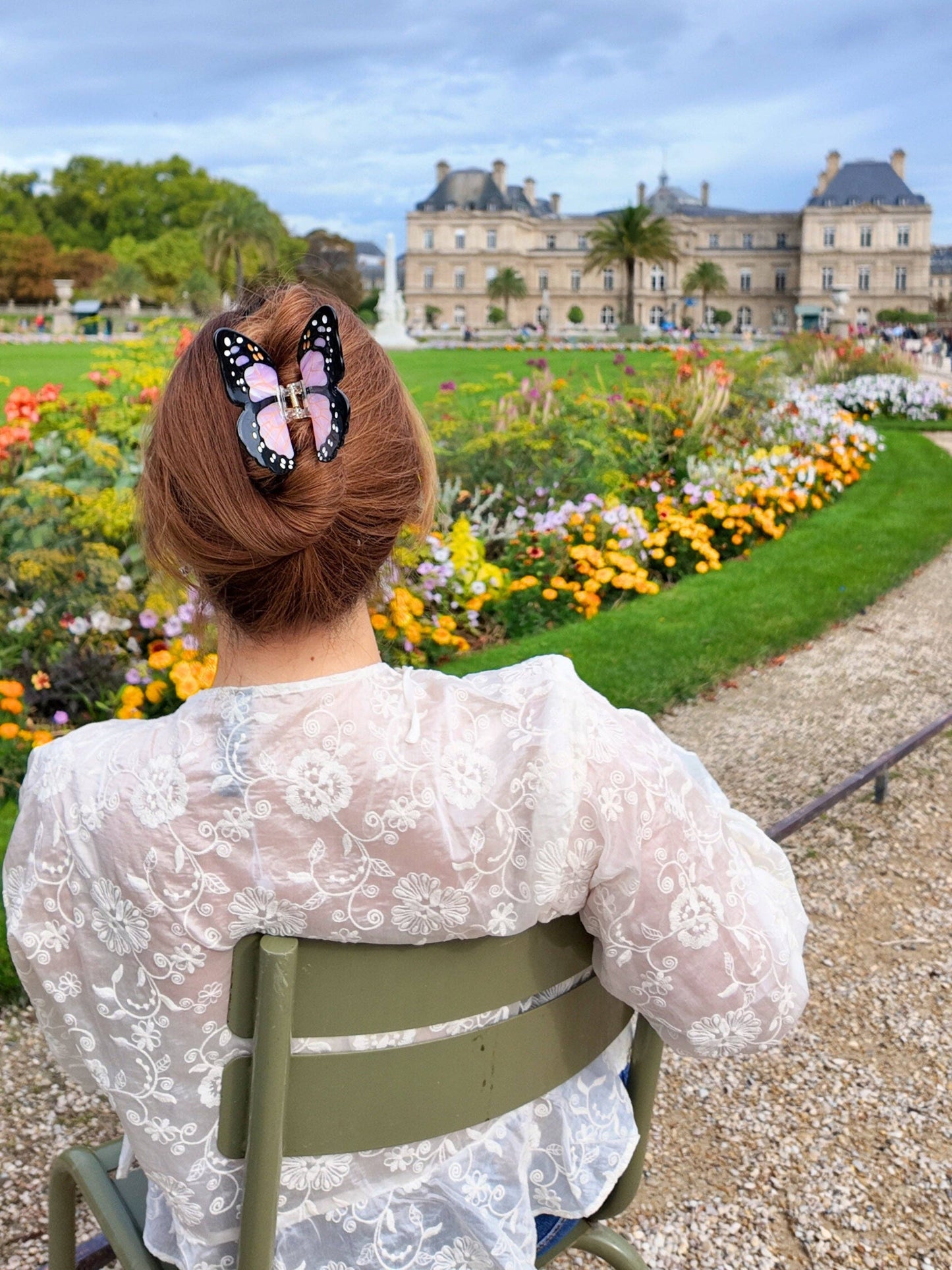 Hand-painted Monarch Butterfly Claw Hair Clip | Eco-Friendly
