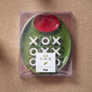 Olive Tic Tac Toe Game Set Earthenware Green Multi