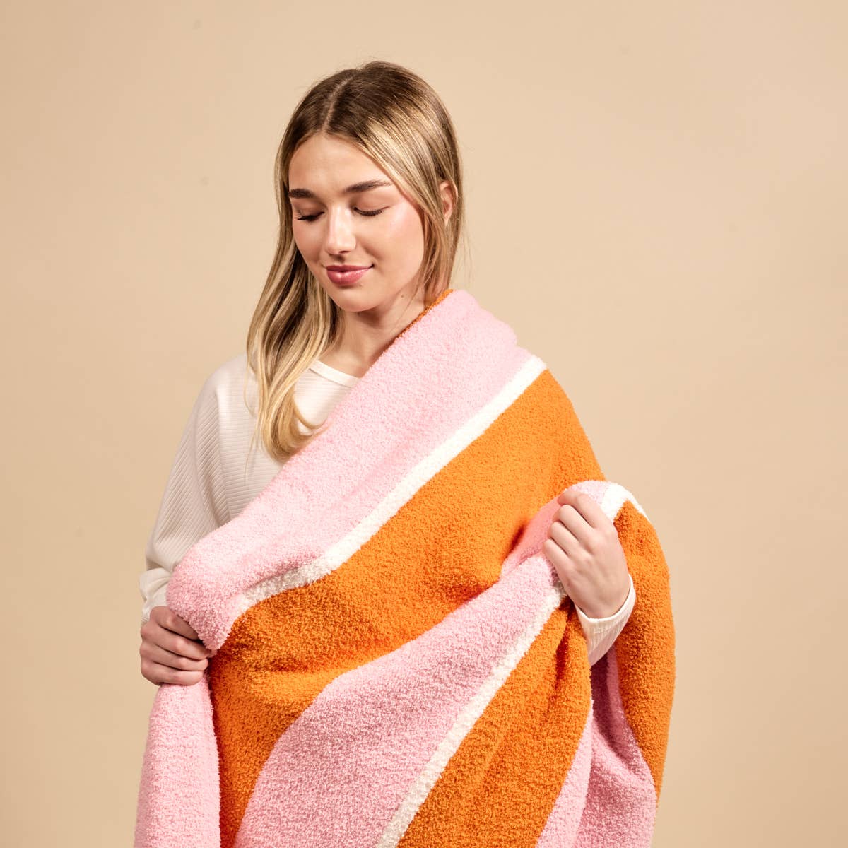 Cozy Dreams Luxe Blanket–Sicily Stripes Pink