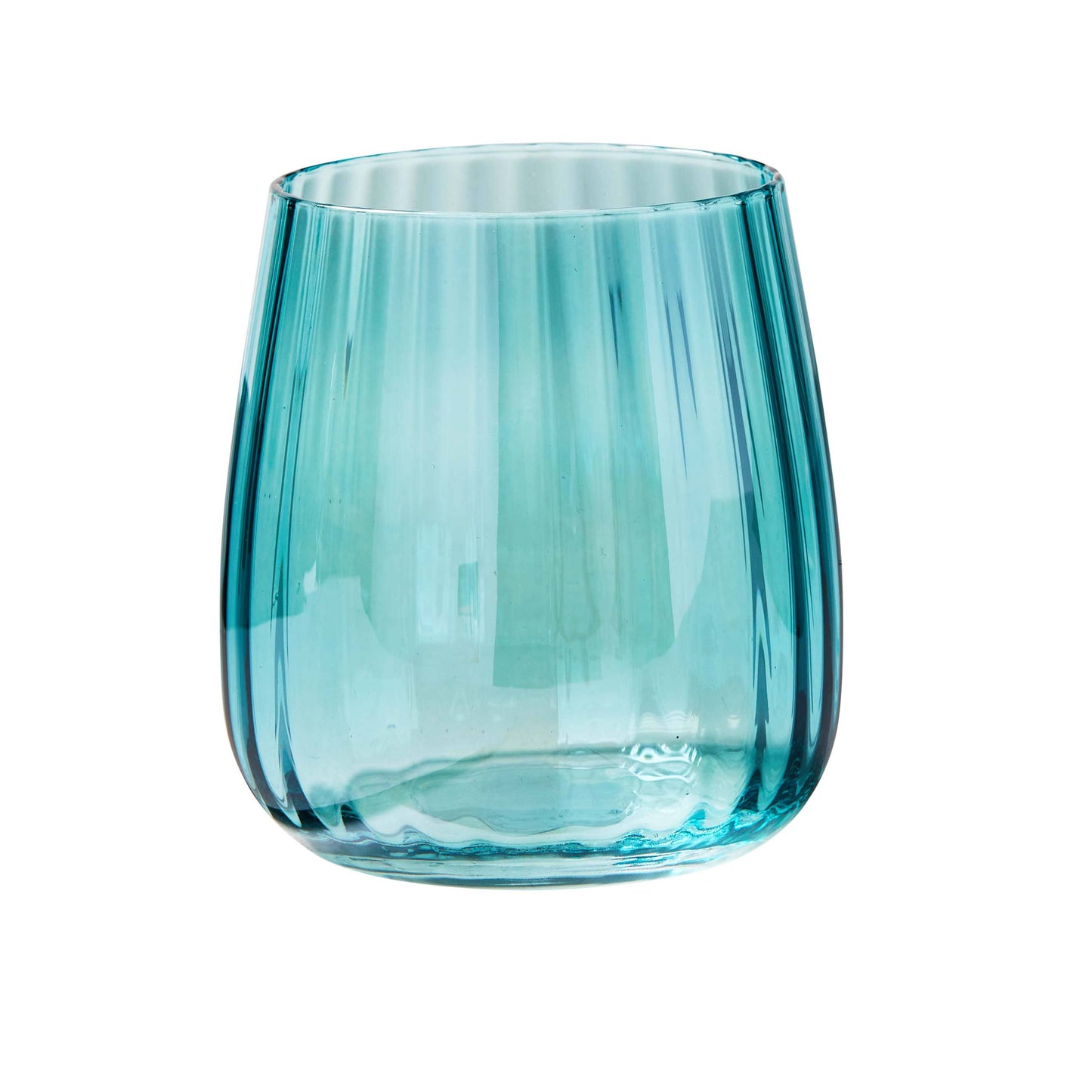 Chelsea Iridescent Optic Stemless Wine Glass Aqua Glass