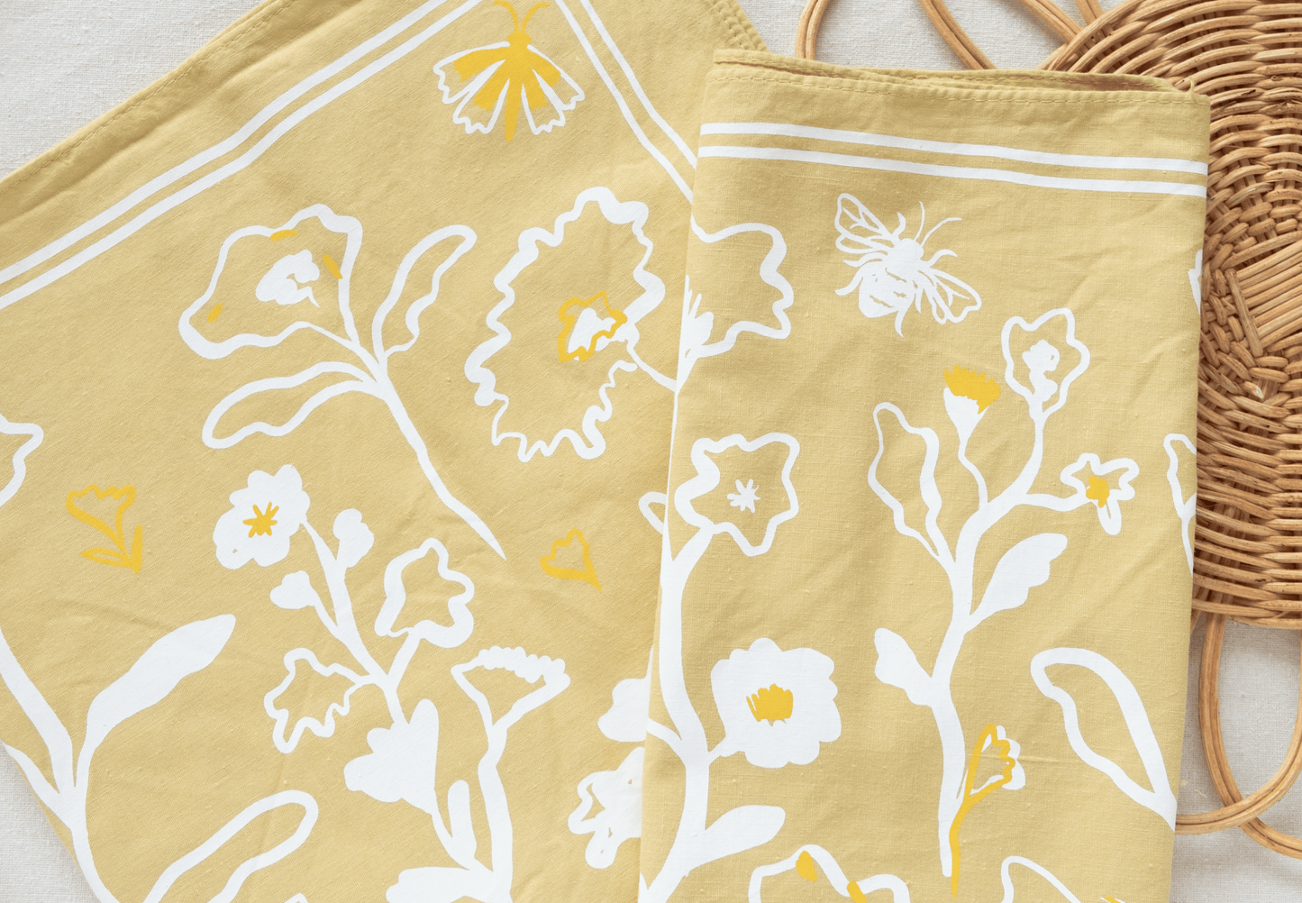 Blossoms Bandana - Screenprinted Cotton Nature-Inspired Gift