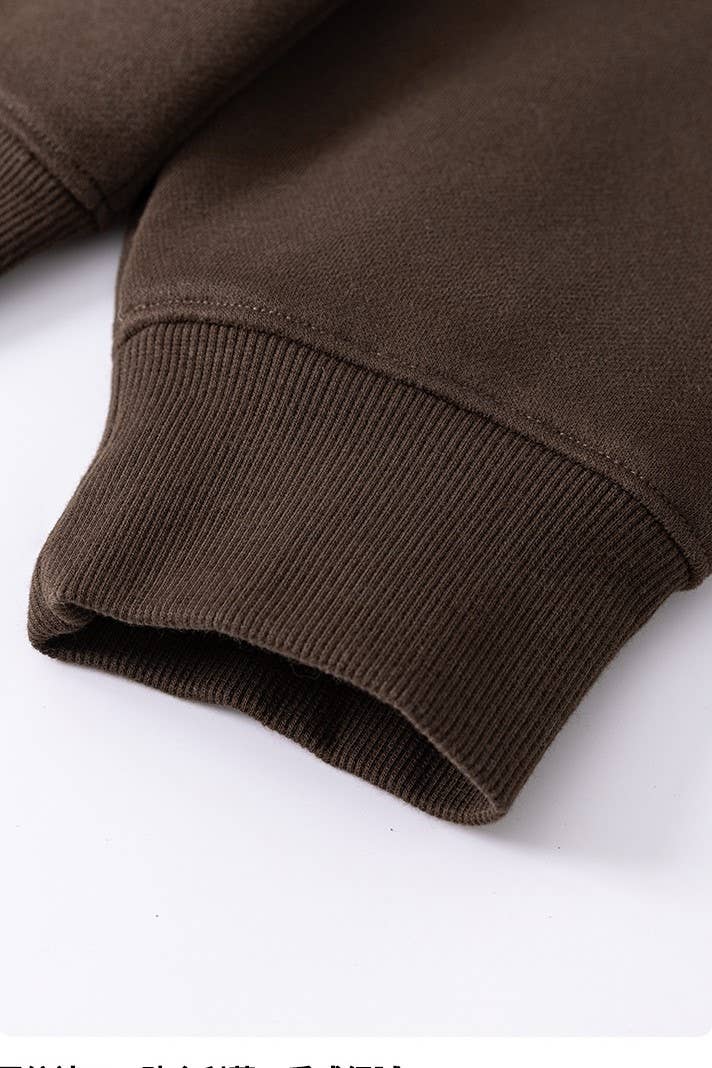 Cotton blend Fleece Oversized mock neck sweatshirt in solid