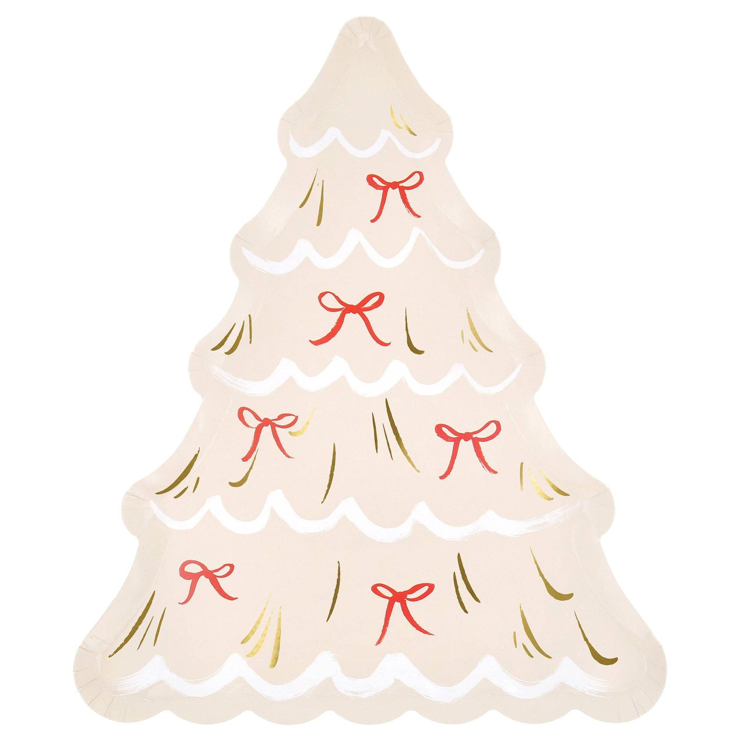 Christmas Tree With Bows Plates