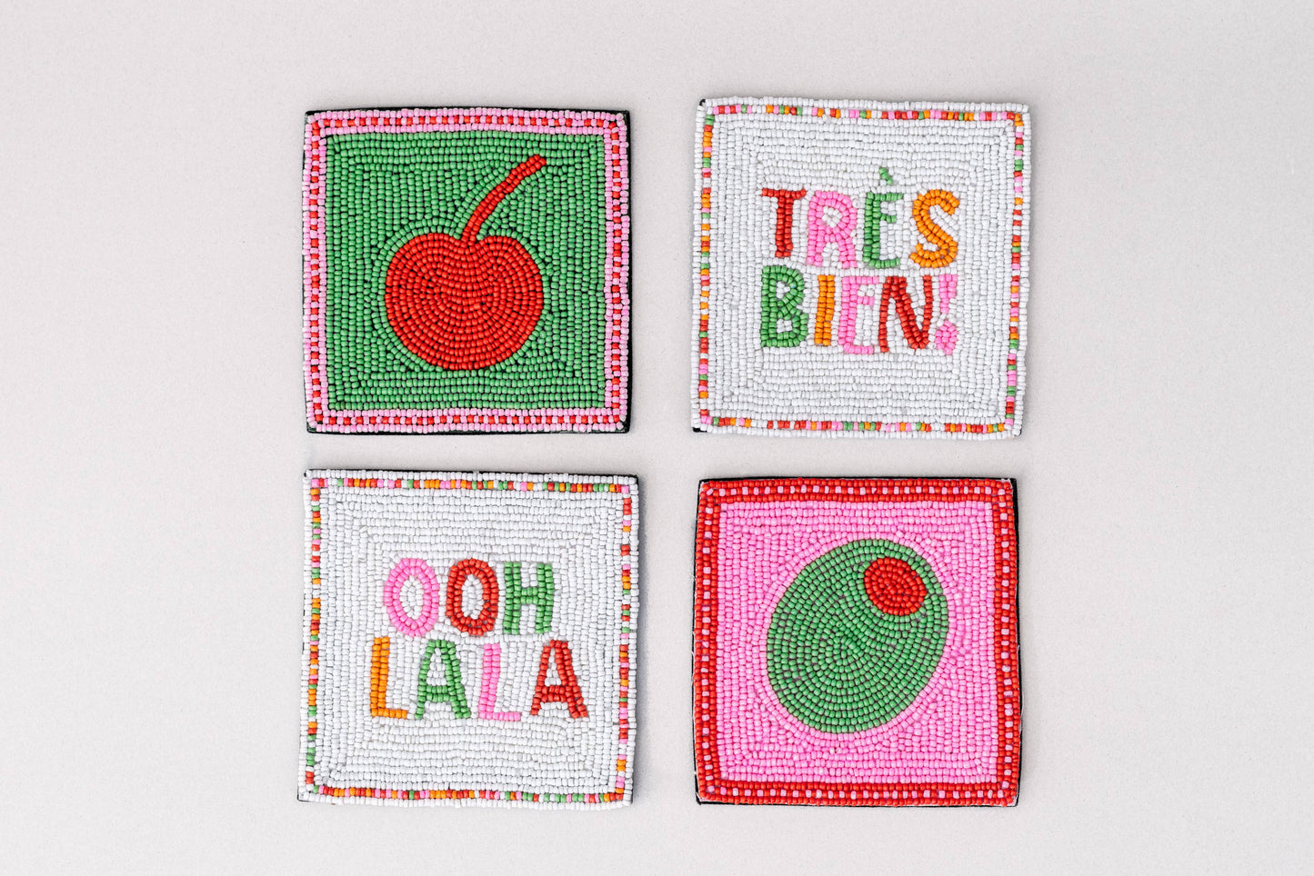 Beaded Coaster Set, Cocktail