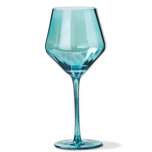 Chelsea Iridescent Optic Wine Glass Aqua