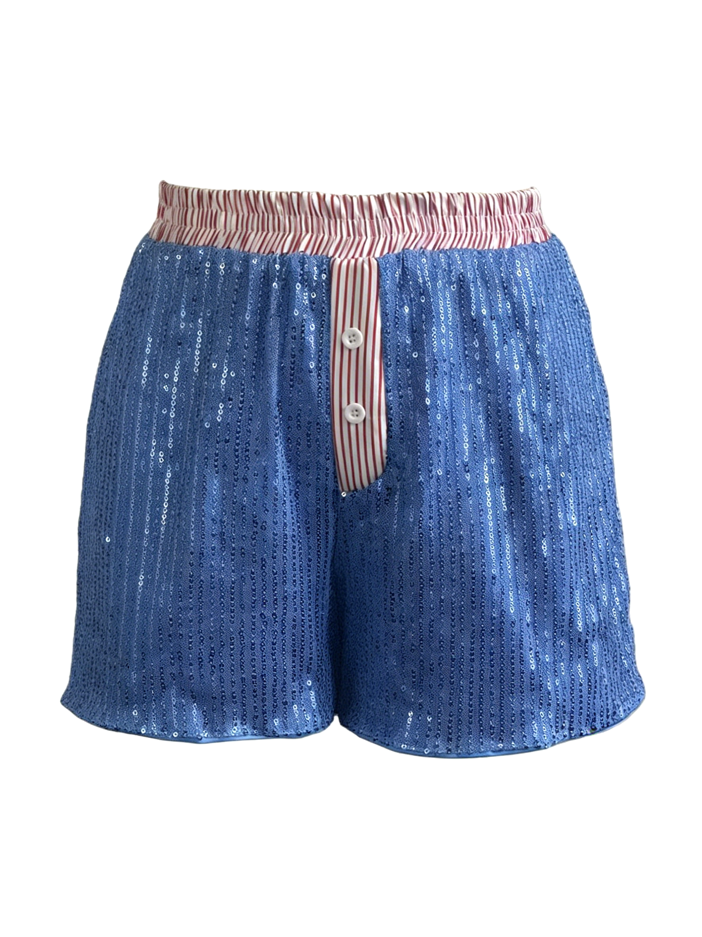 Y2k Sequin & Striped Patchwork Boxer Shorts