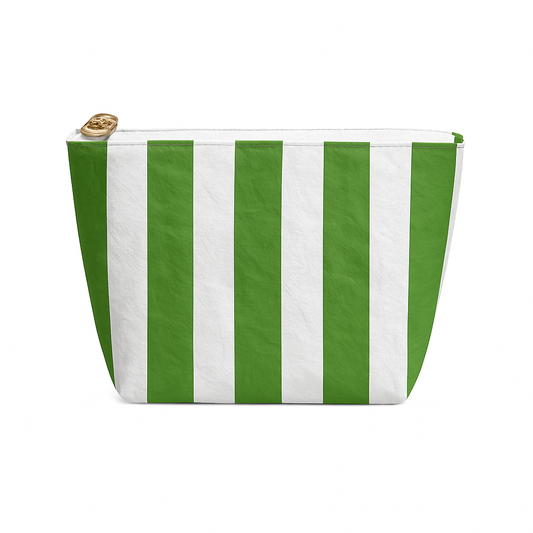 Green + White Cosmetic Pouch