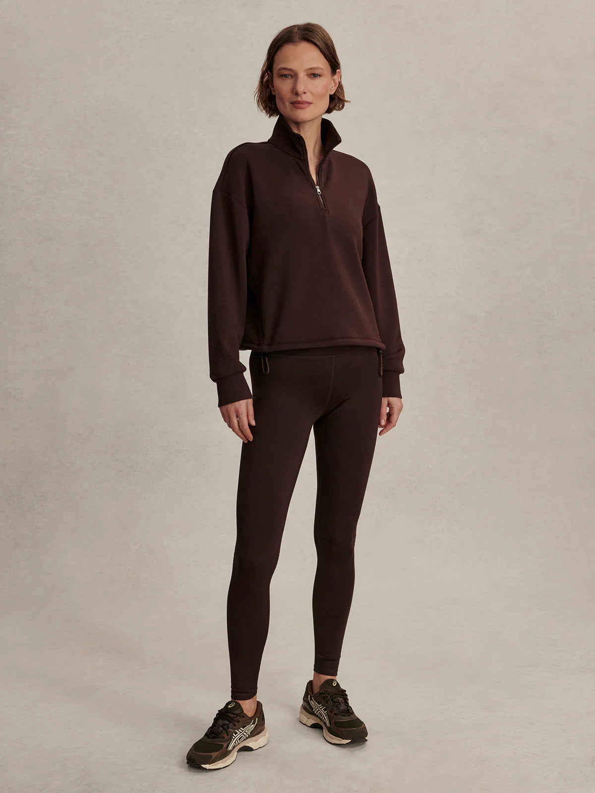 Sian Cropped Half-Zip Sweat