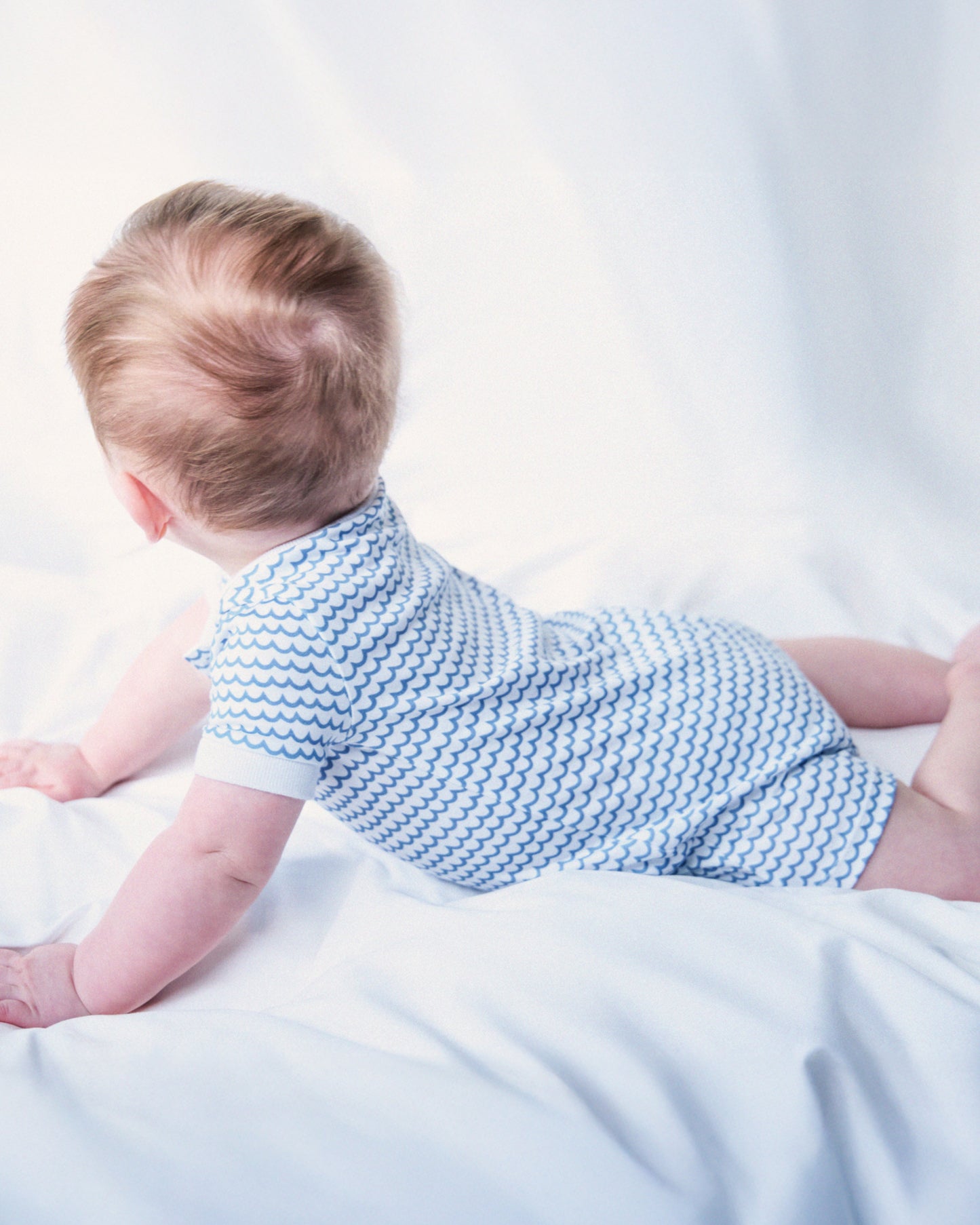 Baby's Twill Summer Romper in La Mer