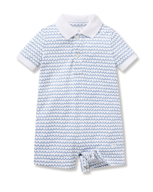 Baby's Twill Summer Romper in La Mer