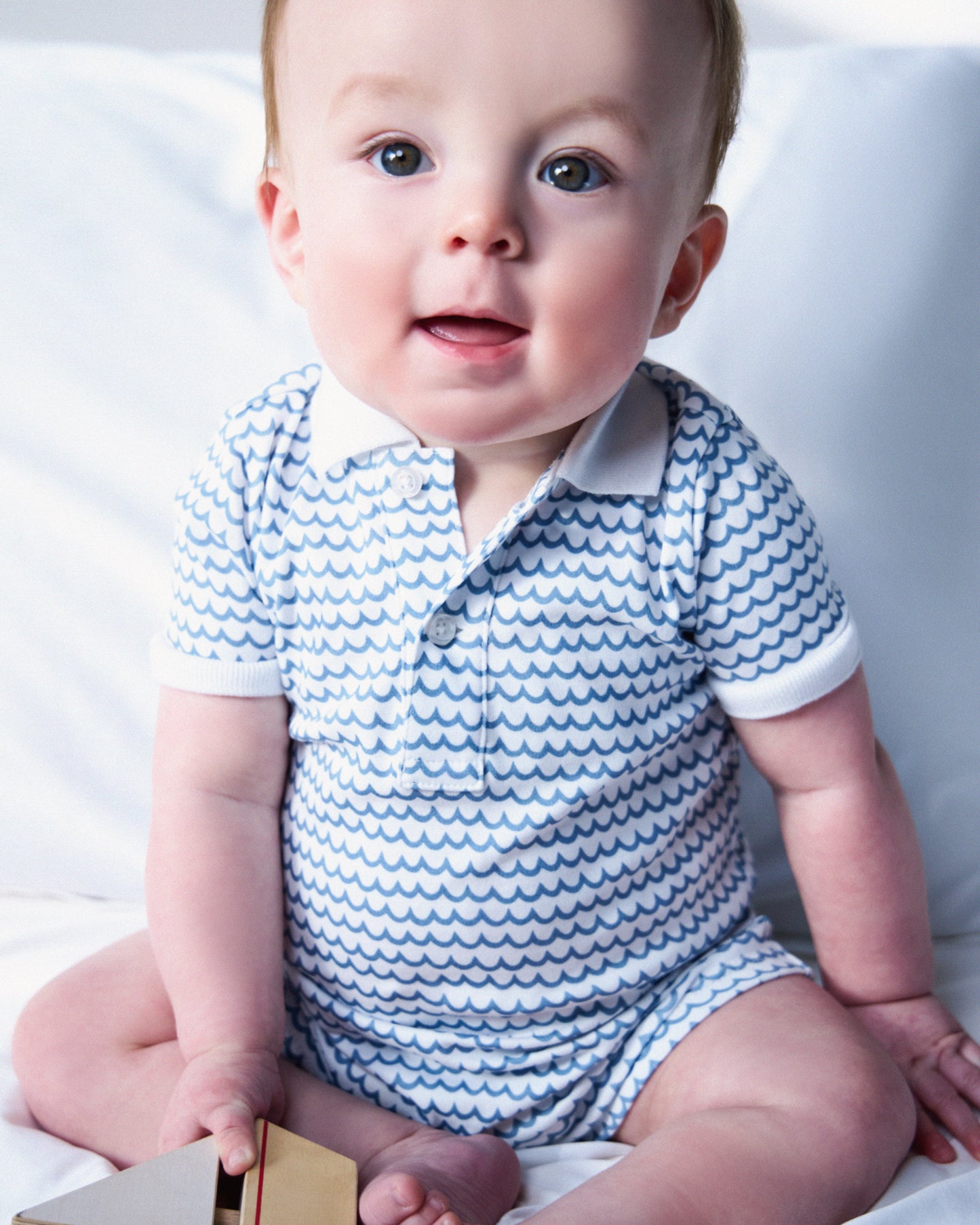 Baby's Twill Summer Romper in La Mer