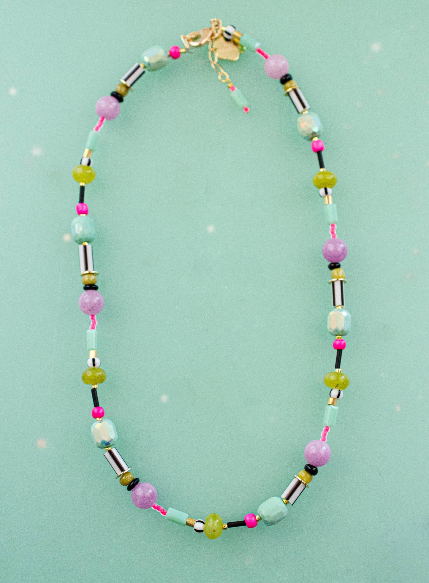 Neon Beaded Friendship Necklace