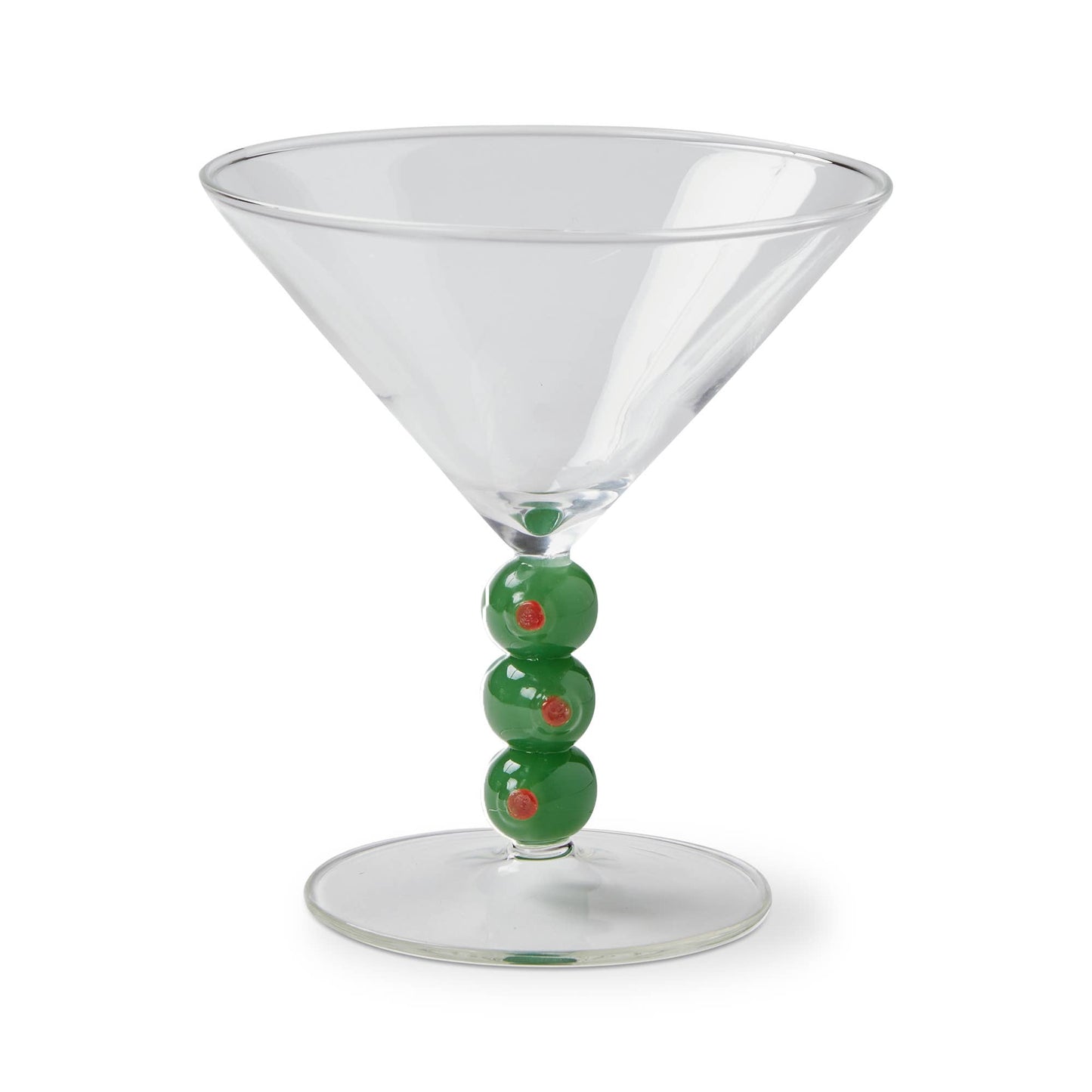 Olive Martini Glass Borosilicate Glass Green Multi