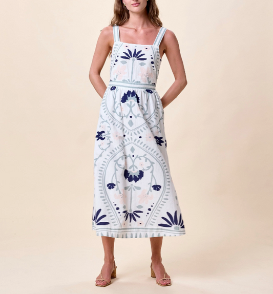 Carmen Midi Dress | Liliana Blue Sur