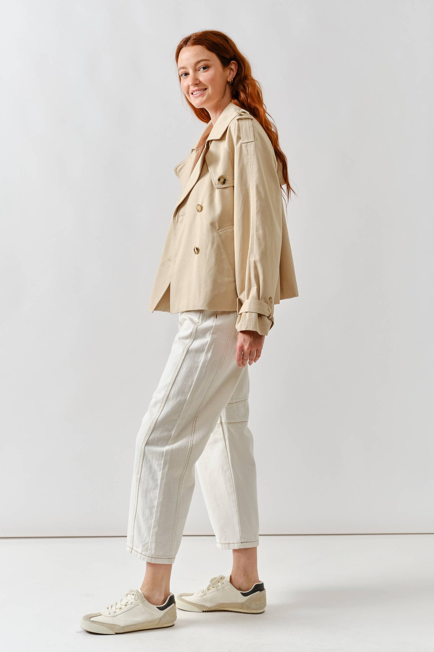 Half Trench Double Button Jacket