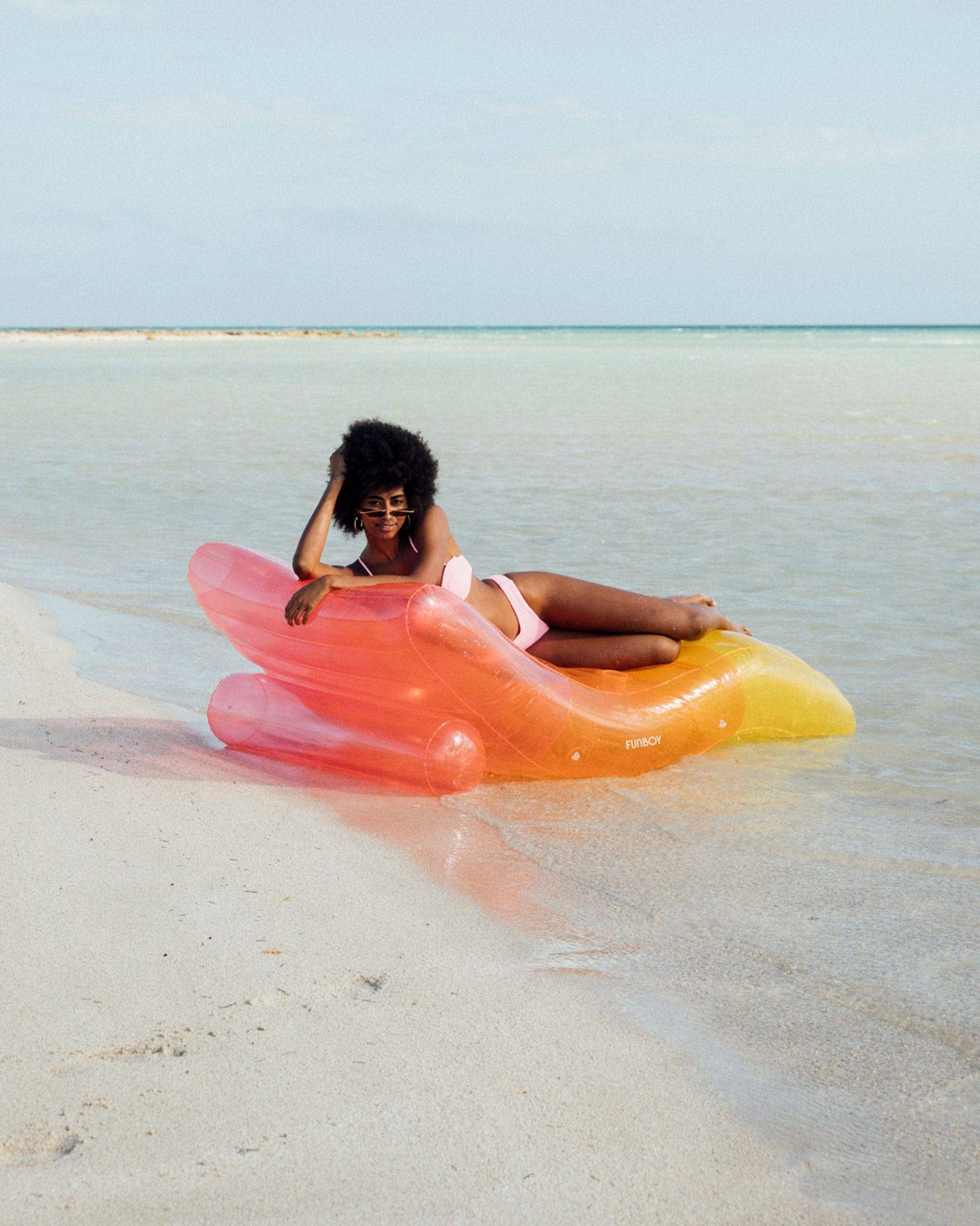 Clear Rainbow Chaise Lounger Pool Float