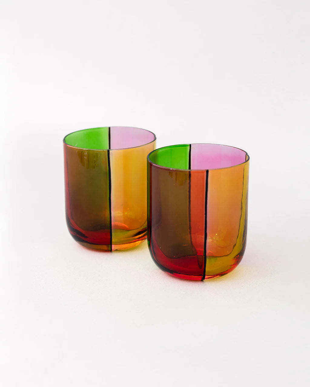 Low Ball Glass Set - Colorblock