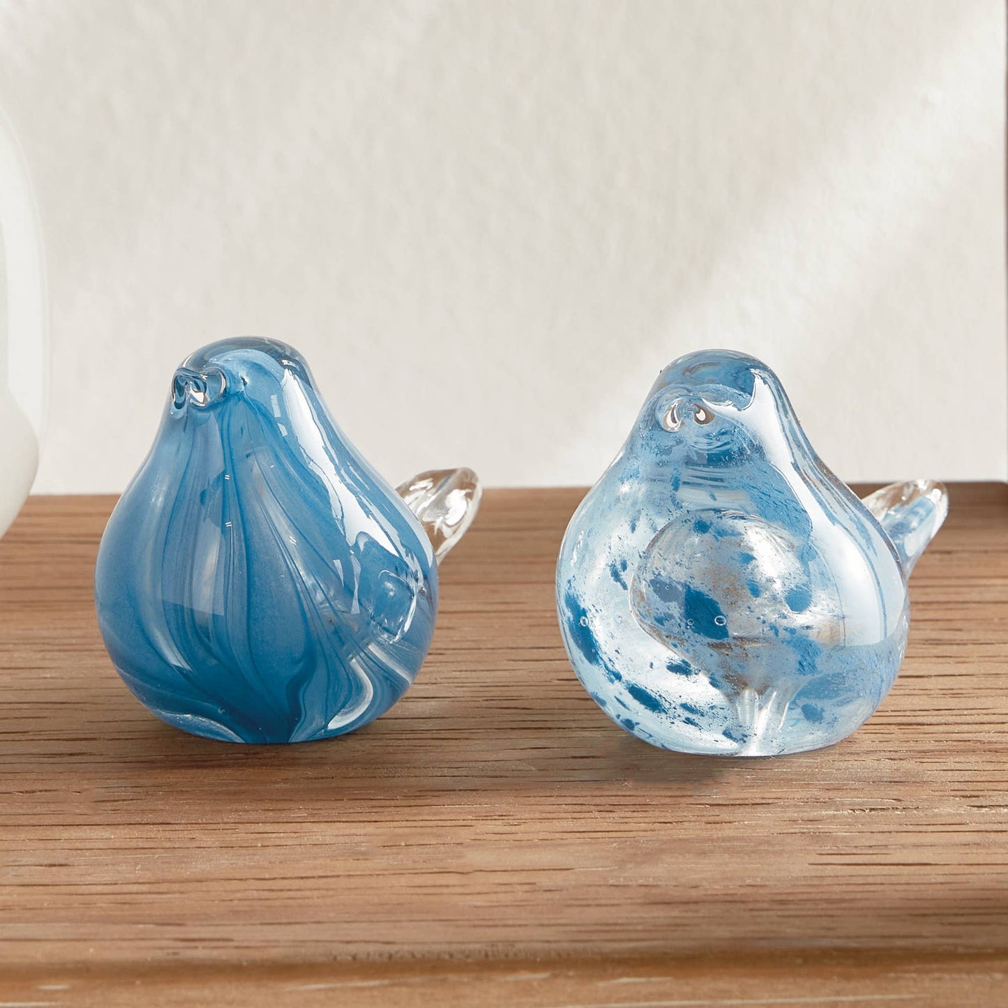 Little Finches Glass Bird Sculptures