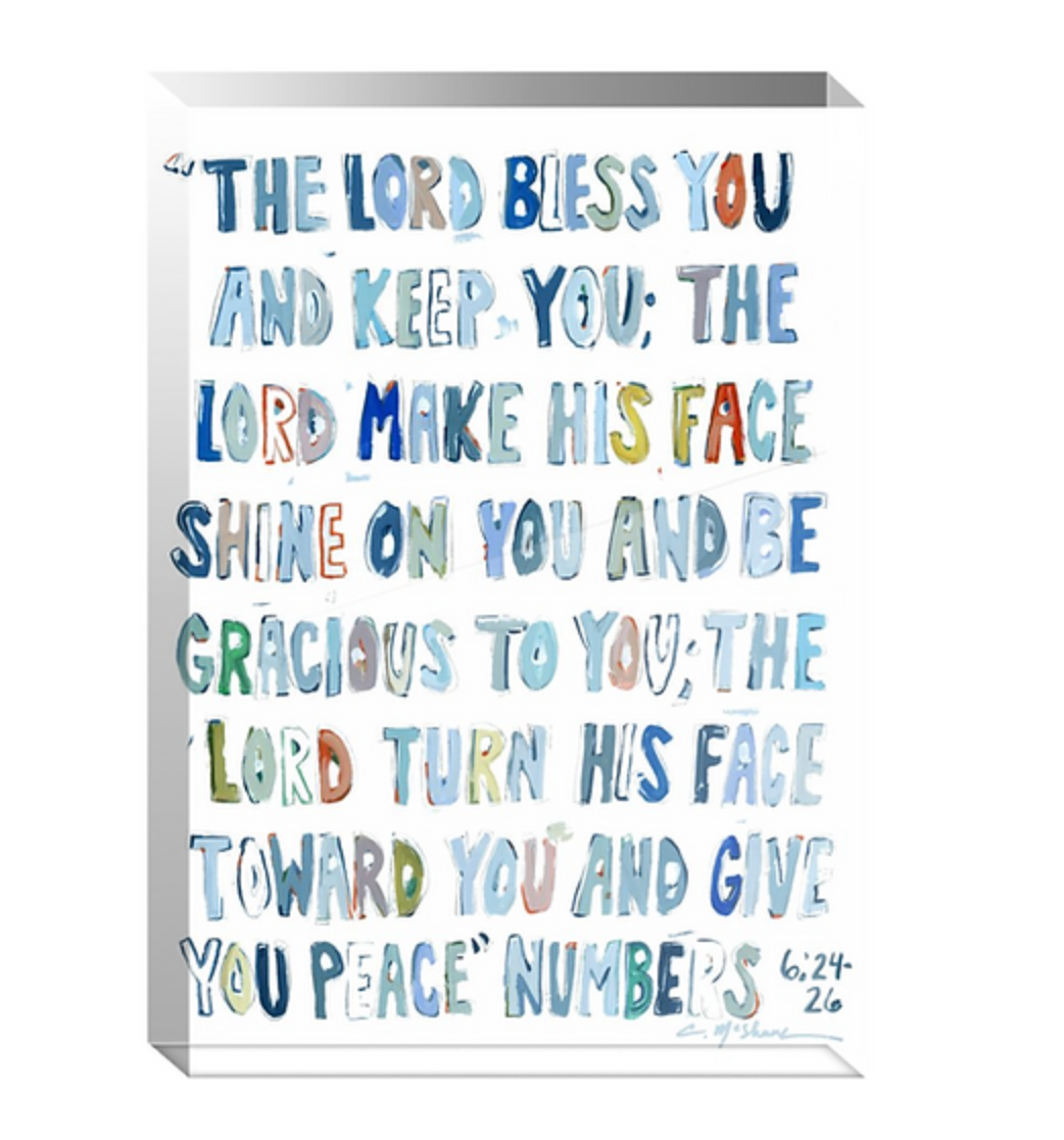 "Numbers 6: 24-26" acrylic shelfie