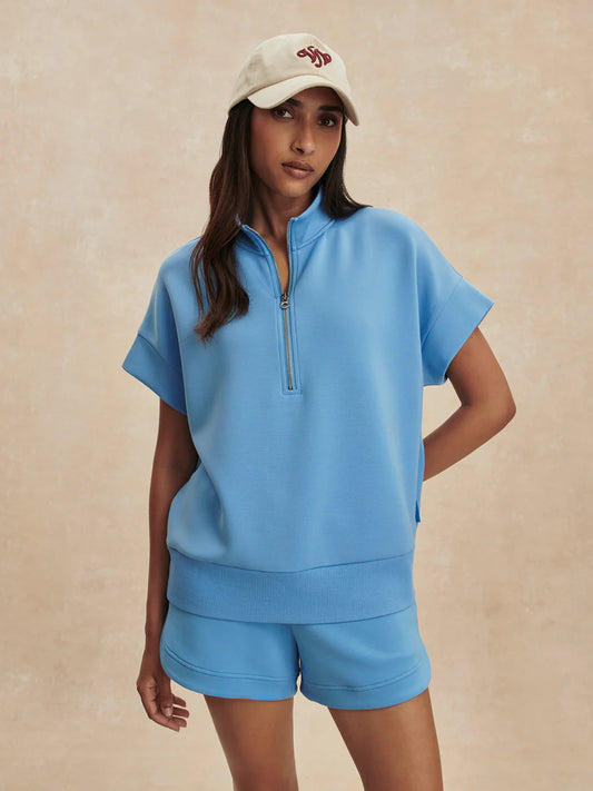 Ritchie Short Sleeve Sweat in Azure Blue