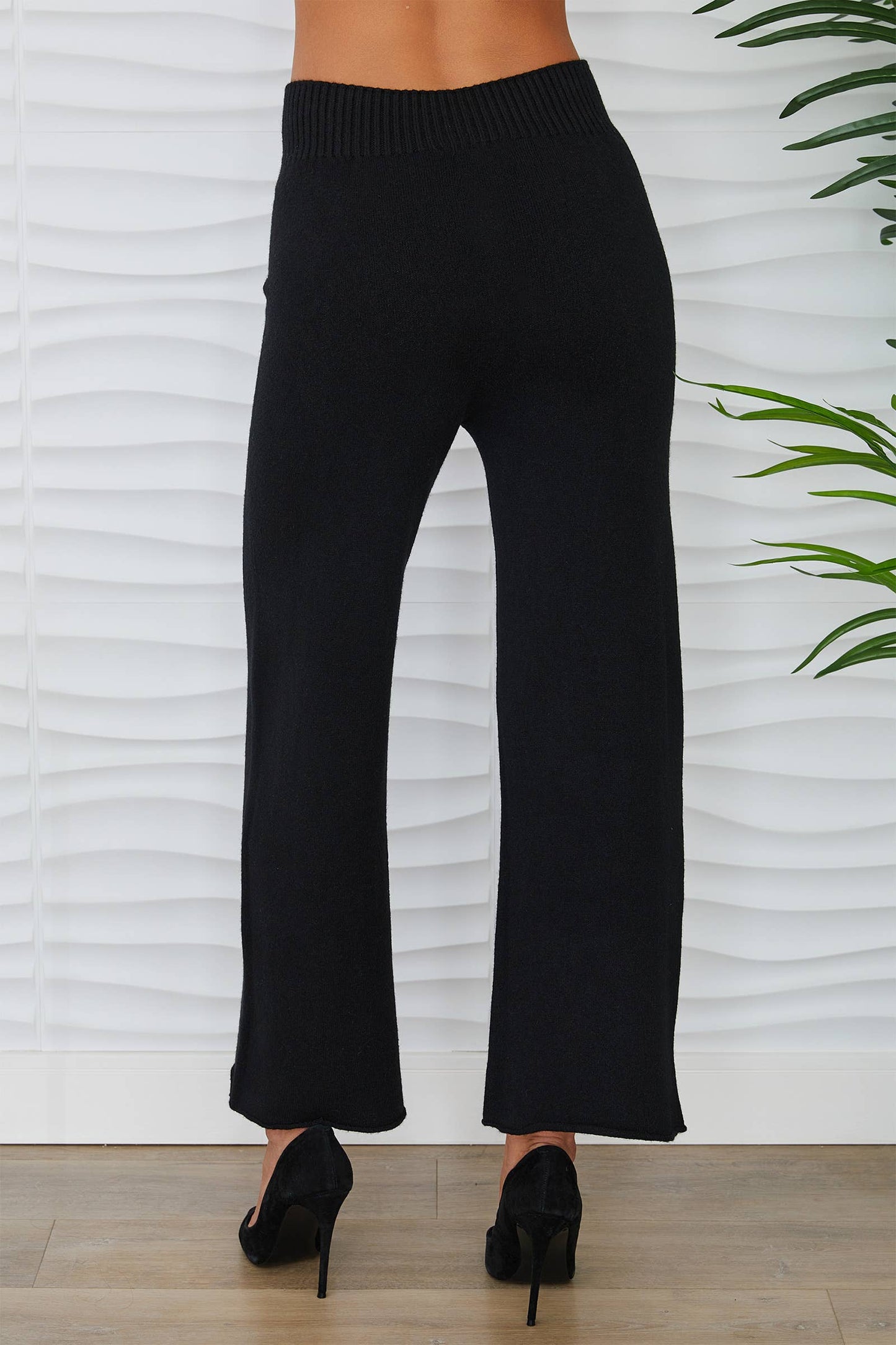 COZY KNIT CROPPED WIDE LEG PANT (330201/27736)