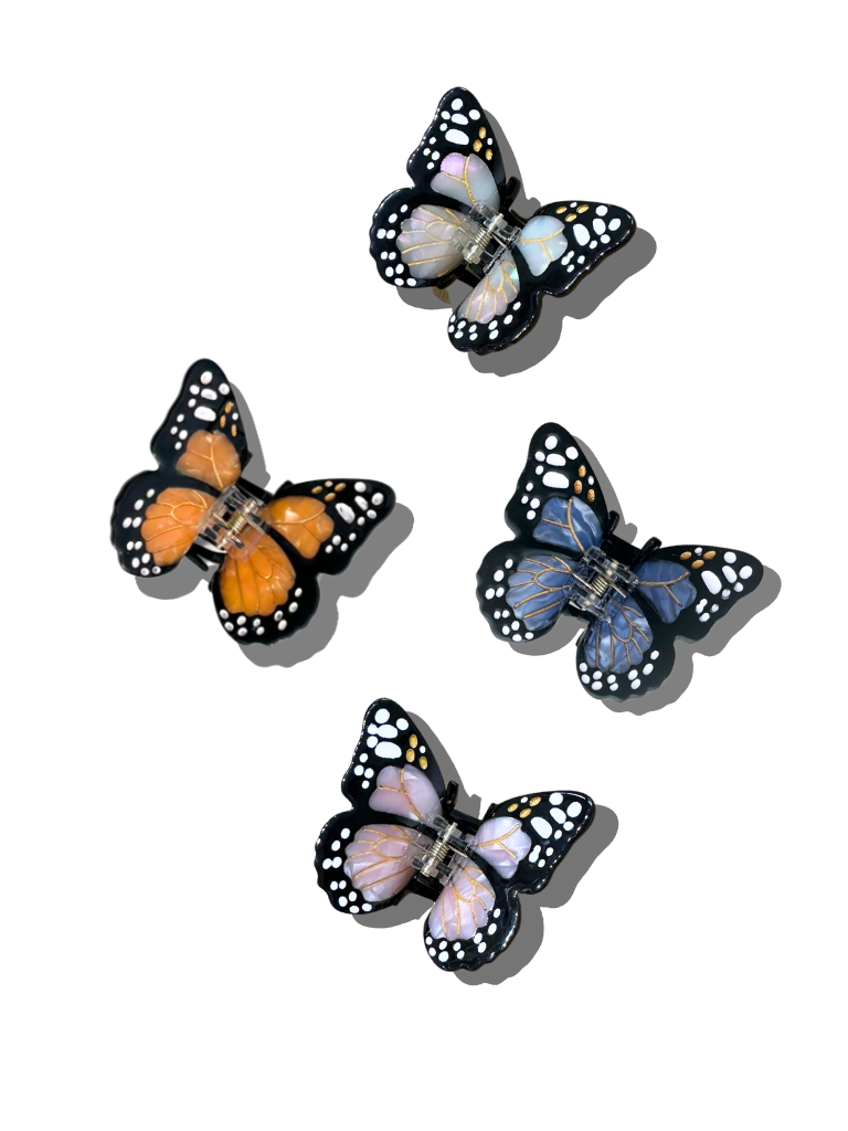Hand-painted Mini Monarch Butterfly Claw Hair Clip | Eco-Friendly